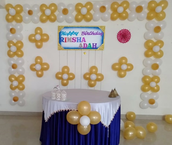 Classy Yellow-White Balloon Decoration For Home – Anil Events ...