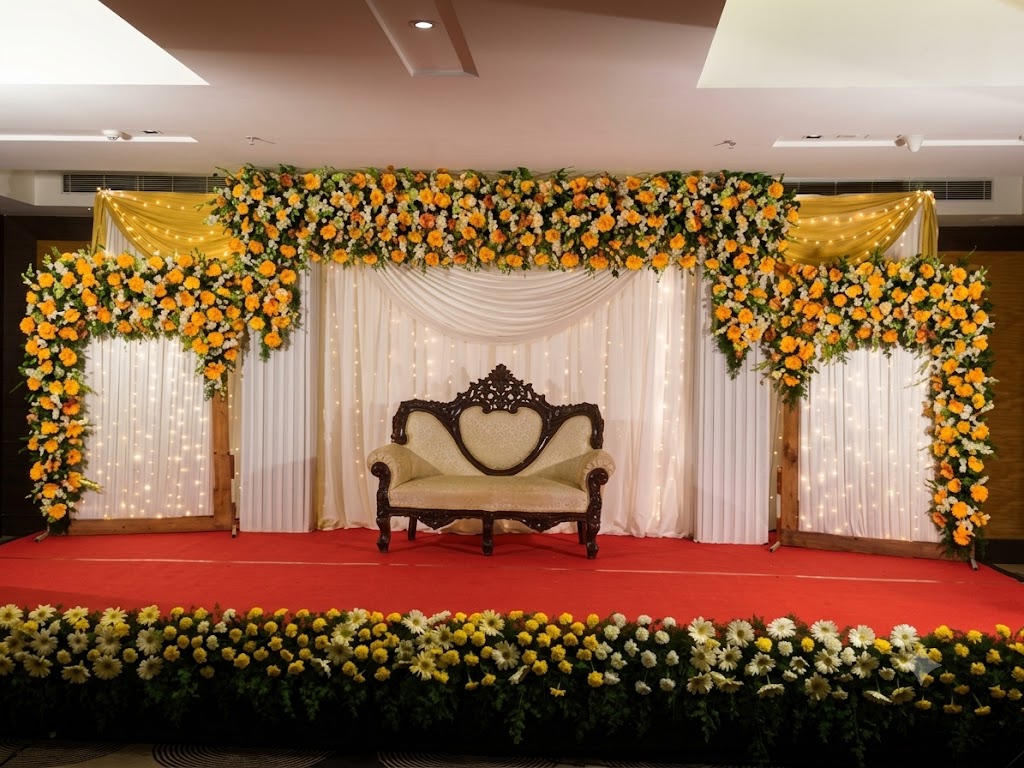 Yellow & White Floral Wedding Reception Decoration