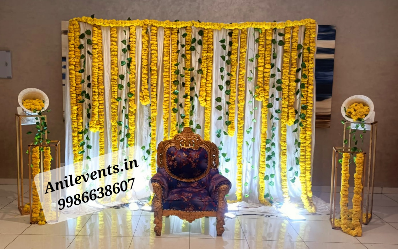 Haldi ceremony with Marigold Flowers – Anil Events Bangalore
