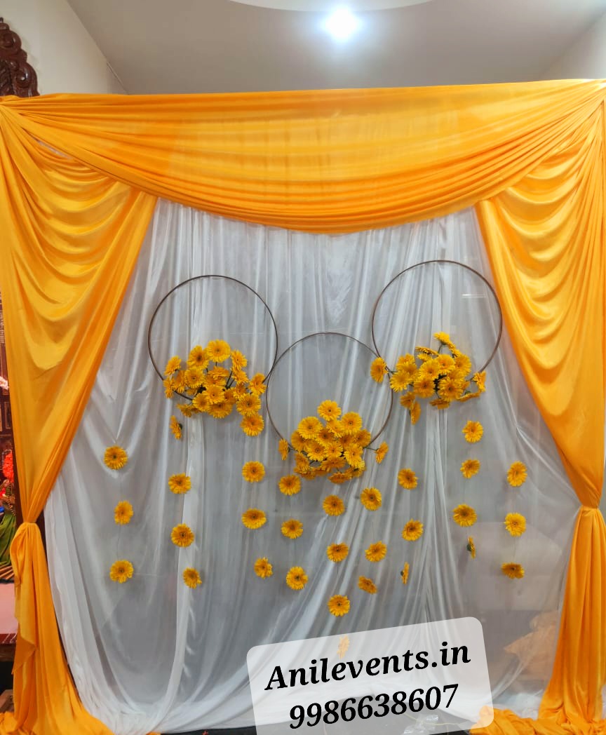 Low Cost Simple Haldi Decoration At Home Anil Events Bangalore