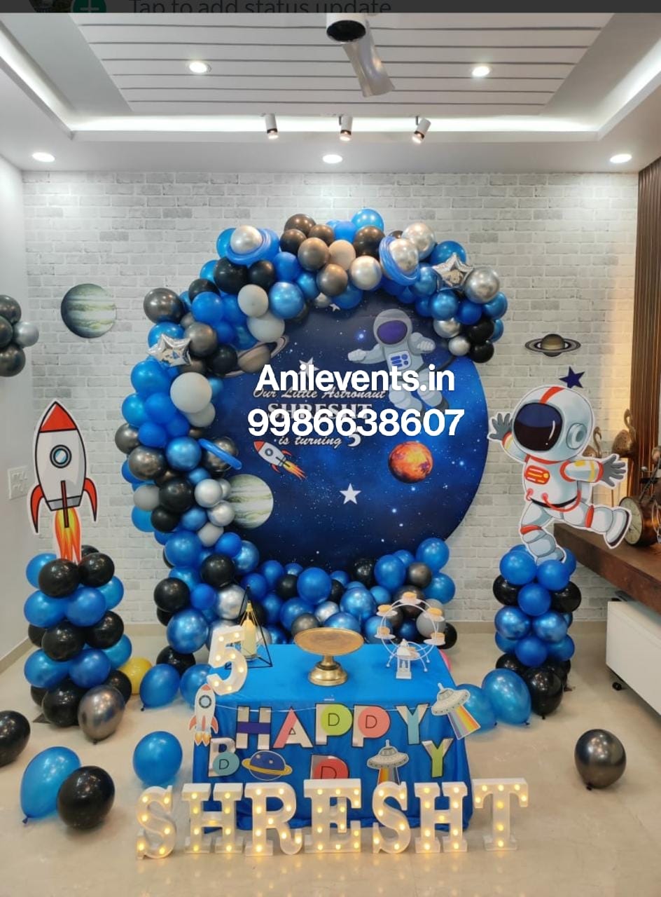Space theme balloon decoration – Anil Events Bangalore