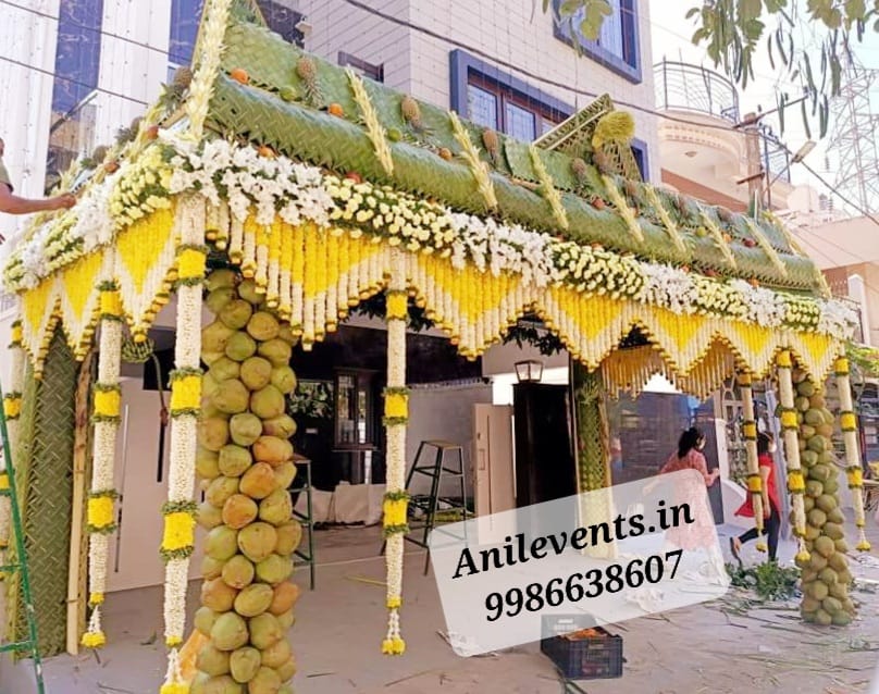 Tender coconut chapra decoration for Gruhapravesham – Anil Events Bangalore