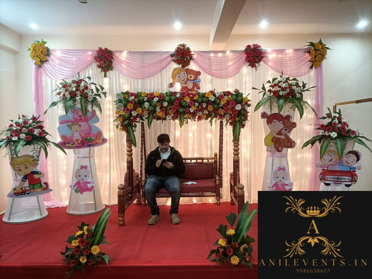 Baby shower decoration with flowers – Anil Events Bangalore