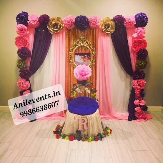 Simple and clean naming ceremony decoration – Anil Events Bangalore