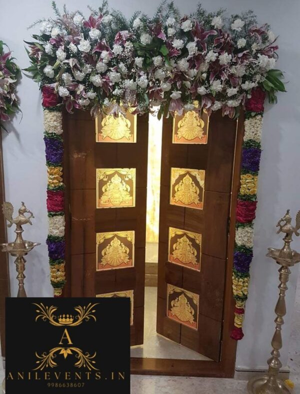"We can decorate your home with strands of flowers- orange or yellow marigolds which can be strung everywhere in your home, (such as doors, gates, and steps), flower arch, flower bunches, and various forms of seasonal blooms are well-decorated for house-warming"