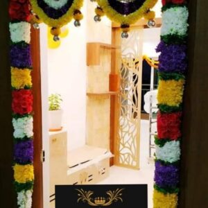 Traditional main door thomale decoration. Fresh flower thomale set for main door or Pooja room door. Related Products. Main Door Decoration.