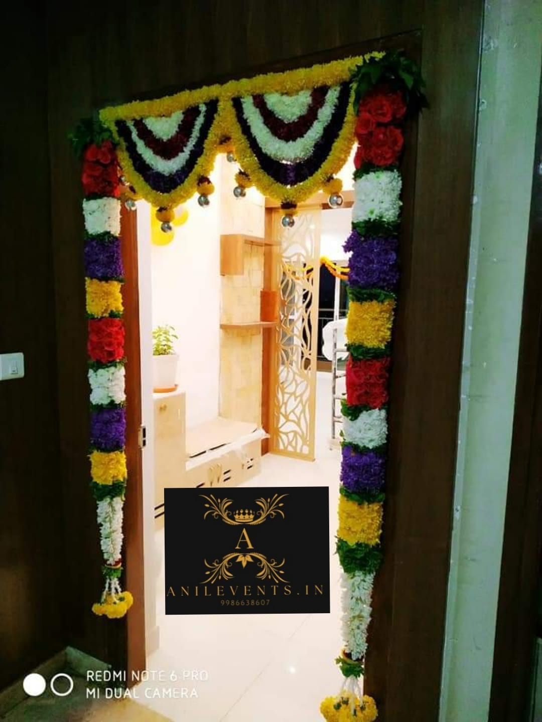 Main door entrance flower decoration – Anil Events Bangalore