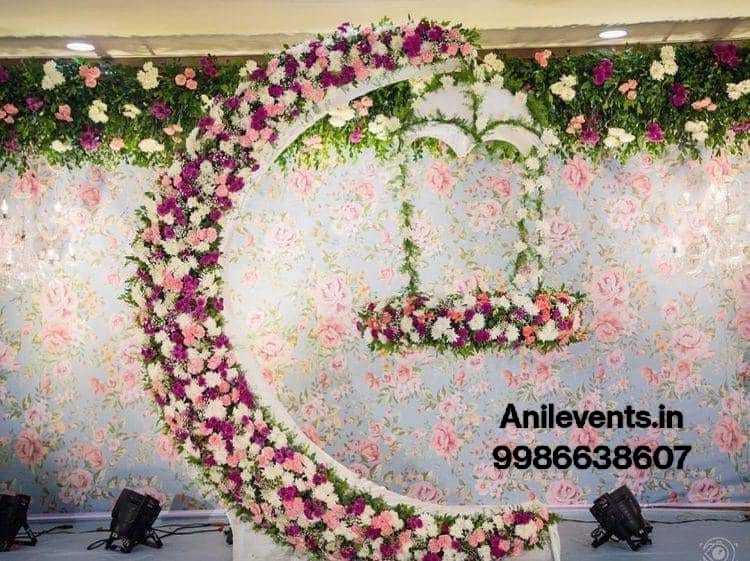 Moon theme naming ceremony decoration – Anil Events Bangalore