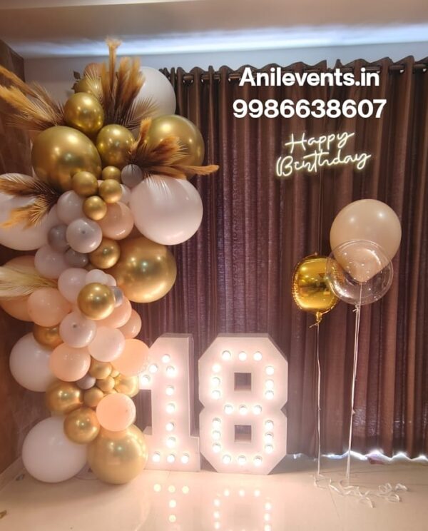 Looking for 18th birthday decorations online? We Create your own 18th birthday party Decorations, Happy 18th birthday. You've blossomed into an amazing young woman / Men. we Make your 18th birthday unforgettable. Our vibrant 18th birthday balloons are just the thing to make your decor pop 18th Birthday celebration with gold balloons and colorful confetti, glitters.