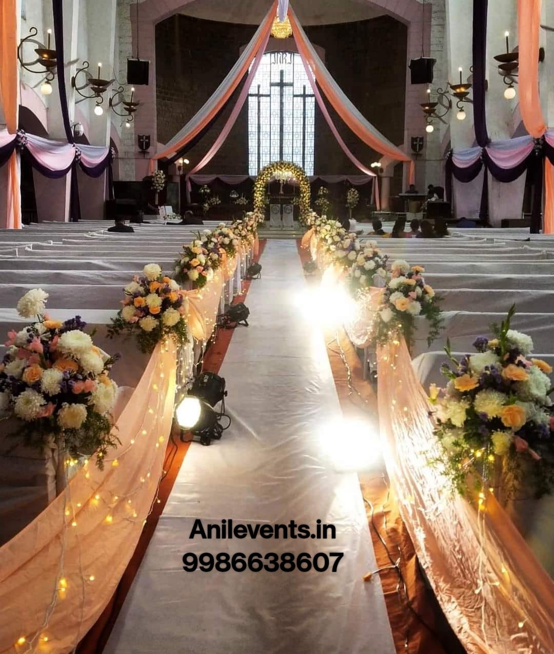 flower decoration for wedding in Church – Anil Events Bangalore