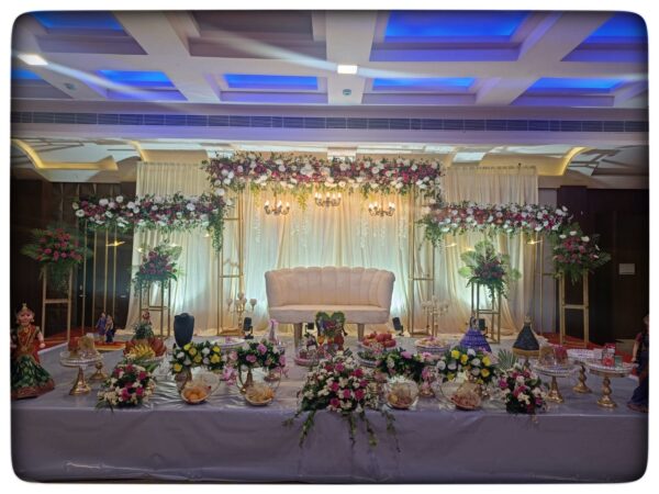 Anil Events Bangalore is there for organizing your Occasions Like Wedding Reception, 21Plate Decoration, Wedding, Muhurtham, Birthday Party, Anniversaries, naming Ceremony, Baby Shower, House Warming Ceremony , Tent House, 11Plate Decoration Balloon Decoration, flower decoration, artificial flower decoration , 31Plate Decoration , Activities for Kinds, (Emcee, Magic Show, Tattoo, Caricature, Bouncing Castle) with in your Budget. Call us for getting your Event Organized – 9986638607