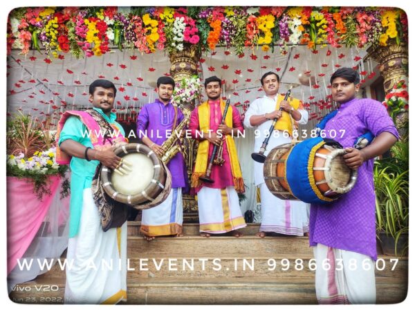 Book Nadaswaram professionals through Anil events bangalore for all kinds of auspicious events. Our professionals are experts in perform in a variety of Traditional Music. They can play both traditional & current trending music that will make your event Memorable.