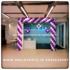 Celebrate Women's Day decoration with Anil Events Bangalore as here is an amazing balloon decoration theme. We have used purple and white for Balloon Arch to celebrate Women's Day Decoration Day to Special Two Colour Balloon Decoration, Backdrops, in Schools, Office, and Malls. Stores