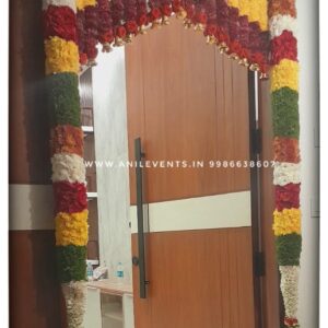 Express love and respect for the divine using flowers. Its significant part of the ritual. They are considered a manifestation of devotional emotion. Shop for the best flower door decorations from our collection of exclusive, customized & handmade Flower garlands for your Main door and Pooja room for any kind of occasions. By Anil Events Bangalore