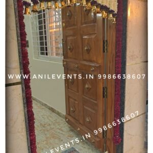 Express love and respect for the divine using flowers. Its significant part of the ritual. They are considered a manifestation of devotional emotion. Shop for the best flower door decorations from our collection of exclusive, customized & handmade Flower garlands for your Main door and Pooja room for any kind of occasions. By Anil Events Bangalore