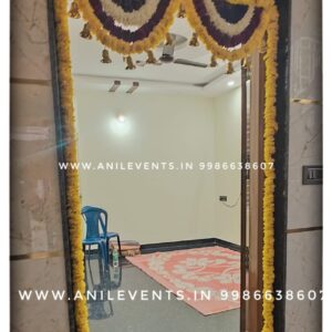 Express love and respect for the divine using flowers. Its significant part of the ritual. They are considered a manifestation of devotional emotion. Shop for the best flower door decorations from our collection of exclusive, customized & handmade Flower garlands for your Main door and Pooja room for any kind of occasions. By Anil Events Bangalore