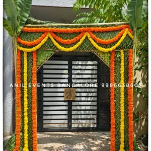 Looking for basic chappara decoration with marigold flowers in Bangalore? Anil Events offers traditional, affordable floral chappara decoration for weddings, poojas and housewarming ceremonies.