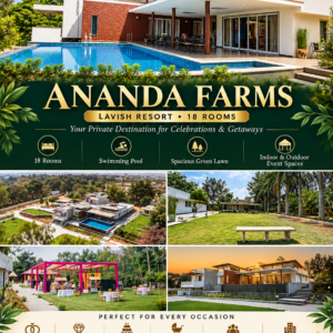 ANANDA FARMS – YOUR DREAM EVENT DESTINATION! 🌴 Looking for the perfect resort for your next celebration? ✨ Anil Events Bangalore offers resort booking assistance and end-to-end event planning support at Ananda Farms. 💚 Perfect for: 💍 Weddings & Engagements 🎂 Birthday Parties 🌸 Baby Showers & Naming Ceremonies 🏡 Family Get-Togethers 🏢 Corporate Events ✨ Resort Booking Assistance ✨ Event Decoration & Setup ✨ Food & Catering Coordination ✨ Entertainment & Event Management 📞 Call: 9986638607 🌐 www.anilevents.in 📧 contactanilevents@gmail.com